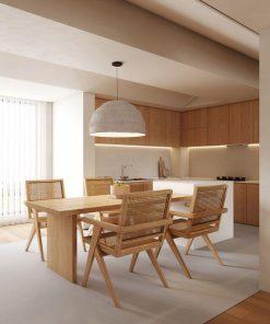 Bàn Ăn Asian Wood Dining Table 22 – Tinh Tế Cho Không Gian Bếp Ấm Cúng