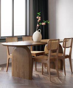 Bộ Bàn Ăn Gỗ Minimalist Wood Dining Set 36 – Tinh Tế Cho Không Gian Bếp Hiện Đại