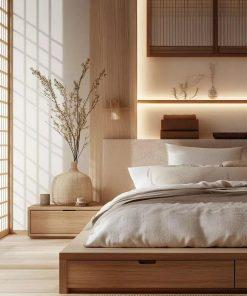Khám Phá Sự Bình Yên Với Giường Ngủ Gỗ Nhật Bản Tinh Tế