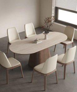 Minimalist Wood Dining Set 6 - Tinh Tế Cho Không Gian Bếp Ấm Cúng