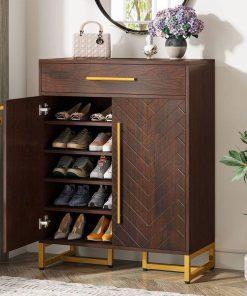 Tủ Giày Gỗ Tự Nhiên Solid Wood Shoe Cabinet 7 – Sự Tinh Tế Cho Không Gian Sống Hiện Đại